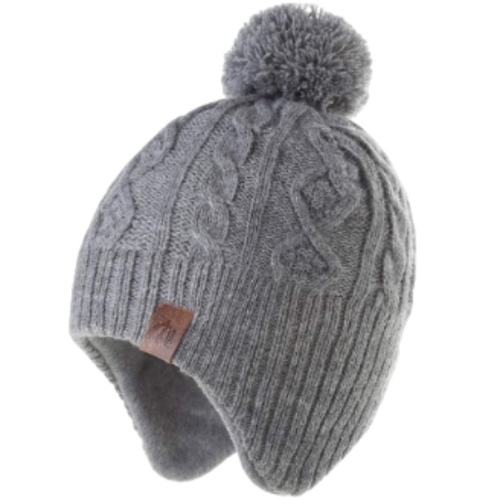 Grey Woven Adult Beanie Hat NWT